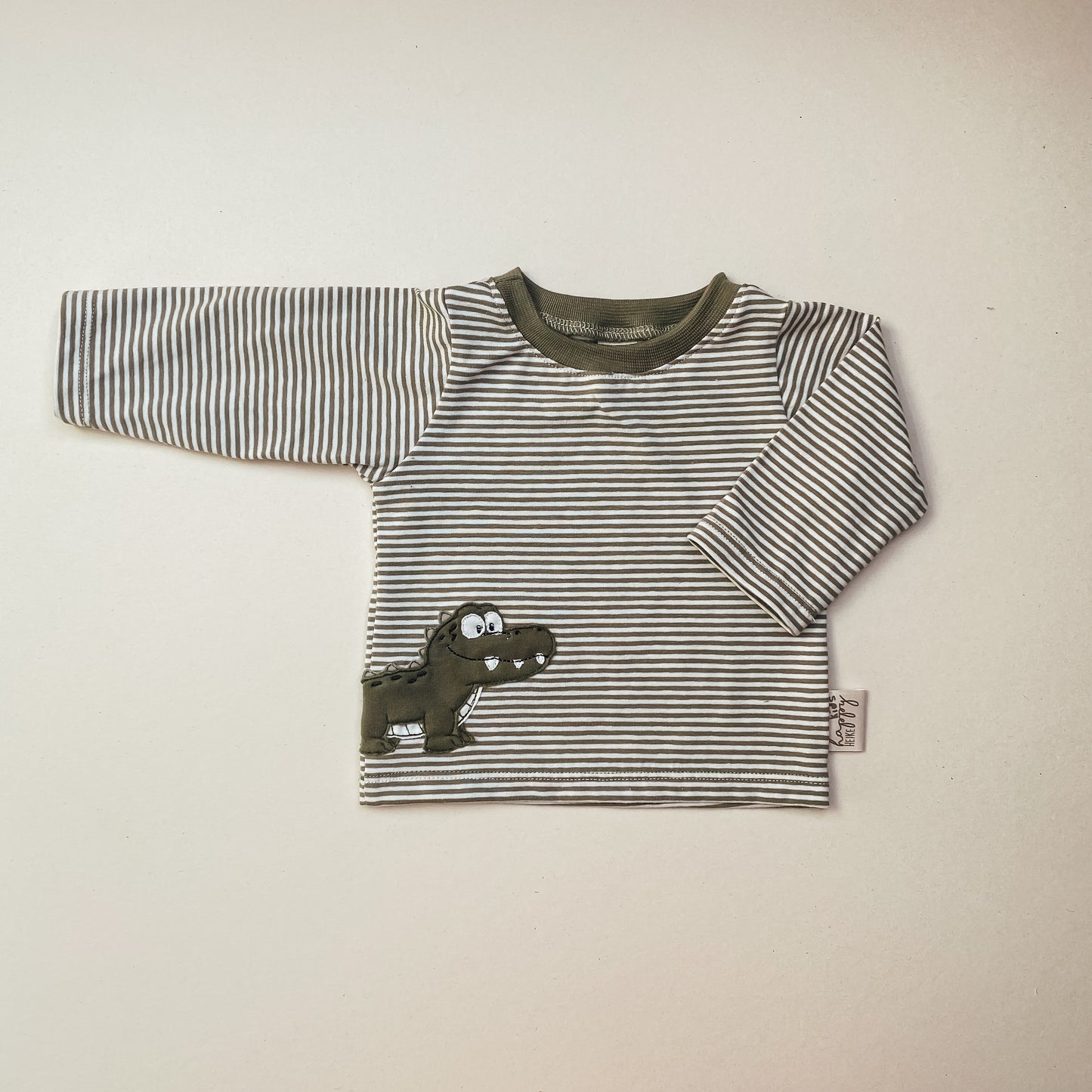 Langarm Shirt gestreift mit Krokodil #LY