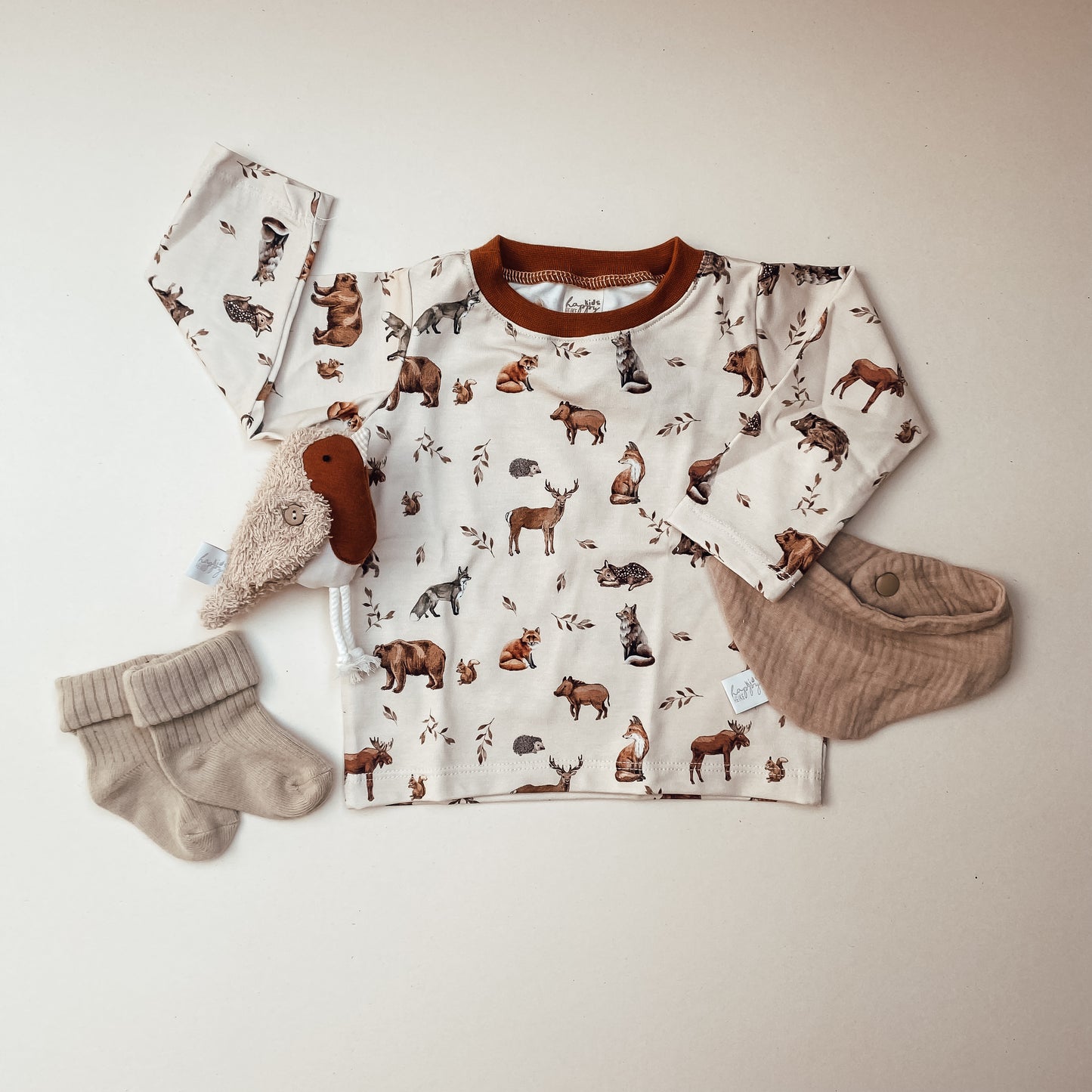 Baby- und Kinder Langarm-Shirt "Waldtiere" #LY