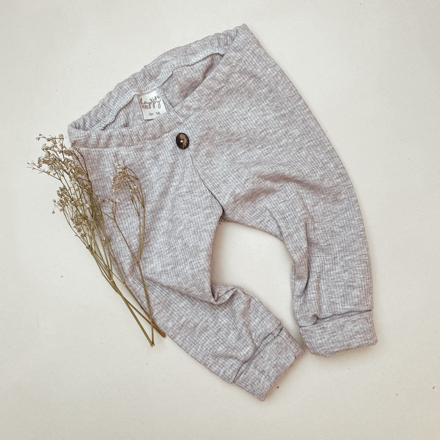 Baby Baumwoll-Rib- Strick Leggings mit Bündchen #SW1