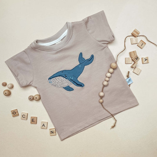 Basic T-Shirt aus Baumwoll-Jersey(BIO) Wal Waldo groß #LY 1