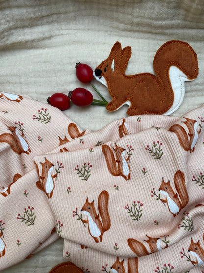 Rib Beanie und Loop Set "Modell Eichhörnchen"