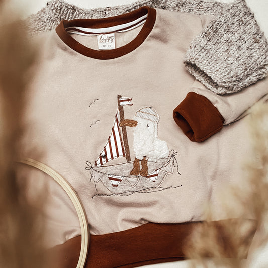 Basic Sweater mit Möwe im Segelboot  #NF2