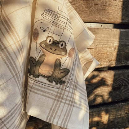 Stickdatei Frosch im Glas