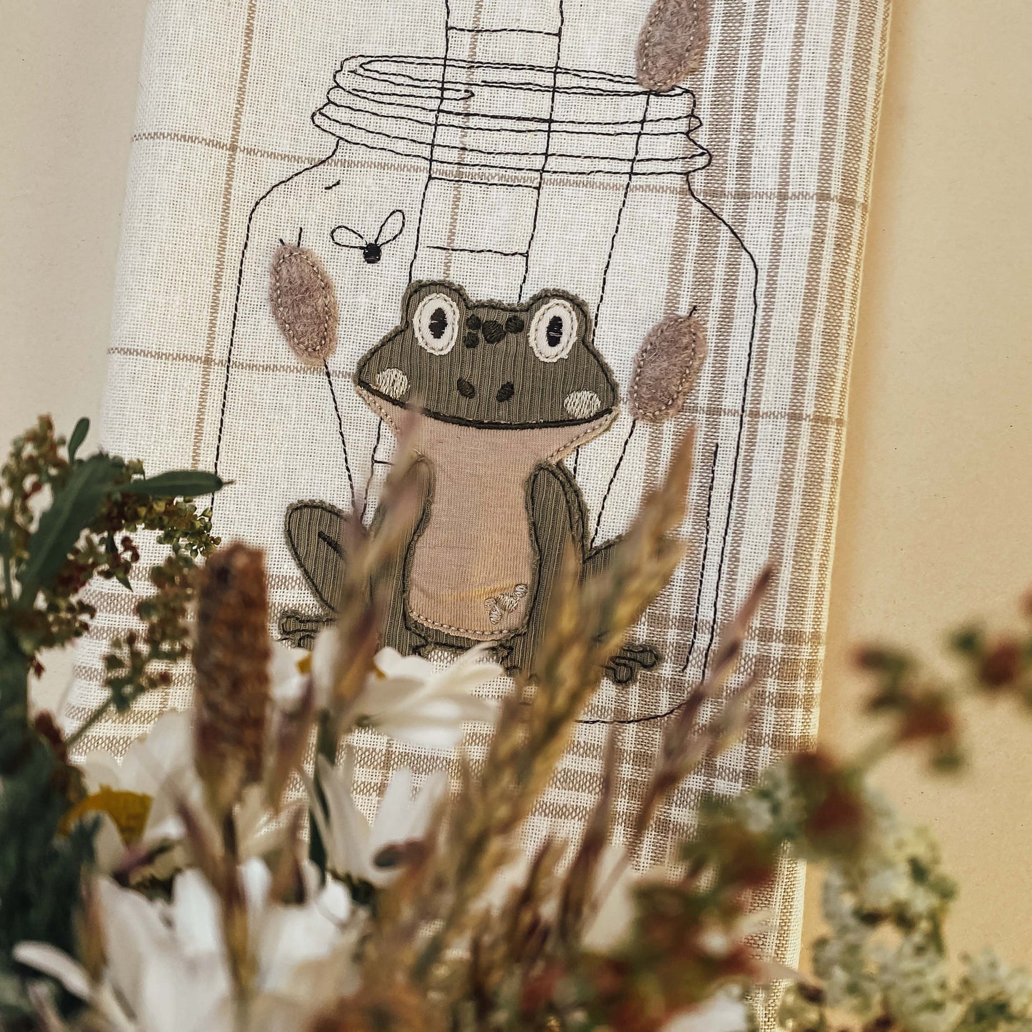 Stickdatei Frosch im Glas