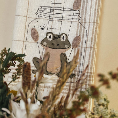 Stickdatei Frosch im Glas