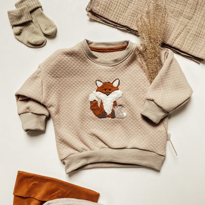 Sweater Oversized mit Fuchsstickerei  #LY4