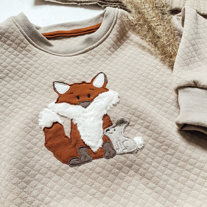 Sweater Oversized mit Fuchsstickerei  #LY4