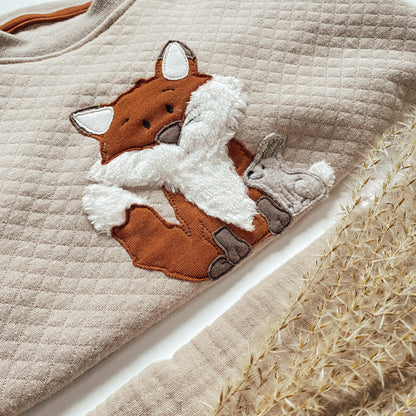 Sweater Oversized mit Fuchsstickerei  #LY4