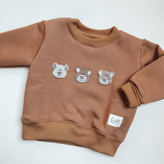 Sweater Basic mit drei Bärenköpfen  #NF2