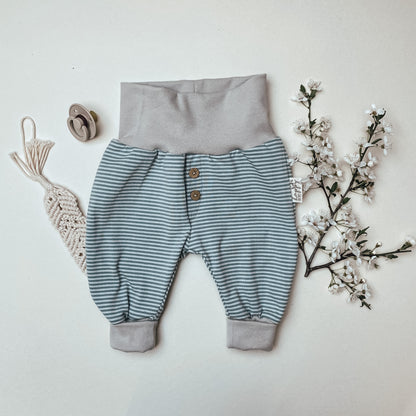 Basic Baby-Hose gestreift aus Bio-Baumwoll- Jersey #K5 1