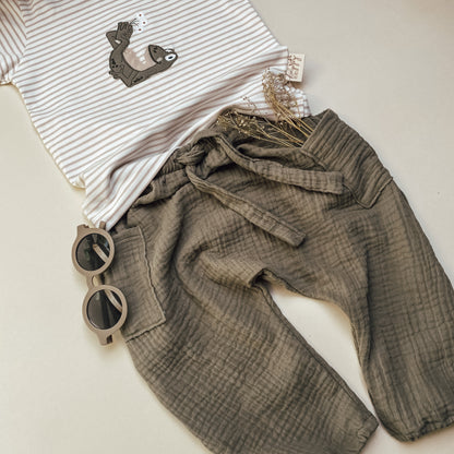 Lockere Baumwoll- Musselin Baby- und Kinder- Hose #NH1